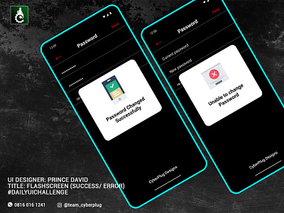 Flashscreen (Error & Success) Design app branding dailyui dailyuichallenge design graphic design illustration logo ui vector