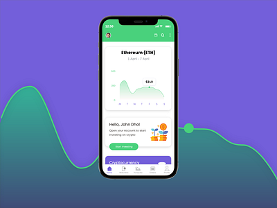 Cryptocurrency wallet app screen