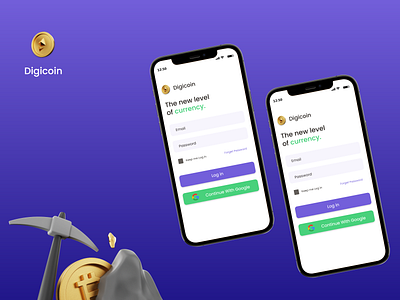 Digi coin crypto currency app UI/UX