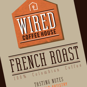 Wired Coffee House branding coffee packaging