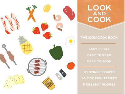 Look and Cook Cookbook illustration layout