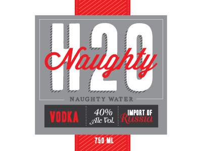 Naughty H20 Vodka beverage design branding packaging vodka