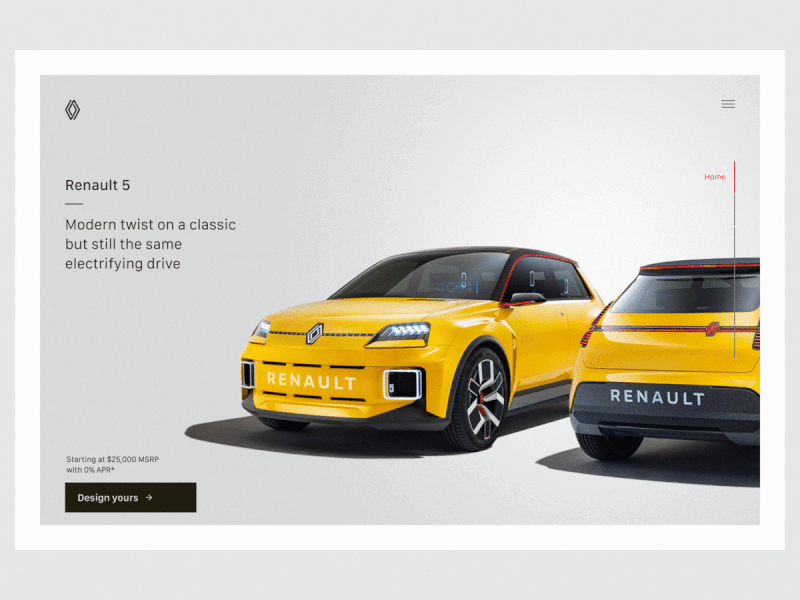 Renault 5 Prototype design graphic design ui ux