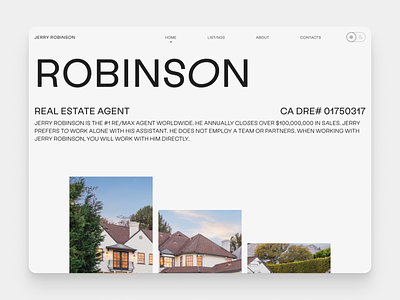 Jerry Robinson - Realtor website design graphic design real estate ui ux web