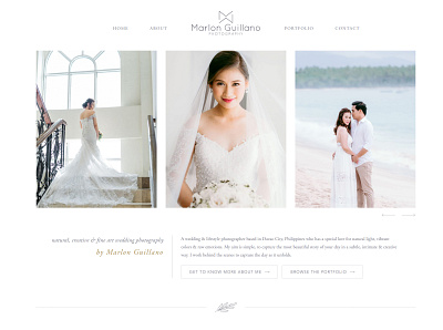 Marlon Guillano Photography [design & code] custom website design code interaction minimalist design photography portfolio website wedding photographer