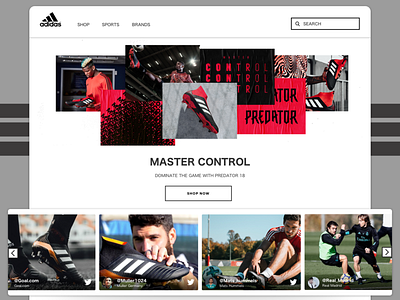 Eventifier Widget for Adidas website adidas embed eventifier football photos pogba shoes socialmedia twitter web design website white widget