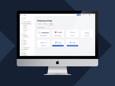 Plataform aplication app dasboard ecommerce interaction logistic management setup shipping ui ux
