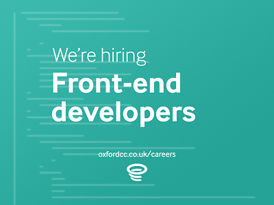 We're hiring Front-end developers! css developer front end hiring html javascript job