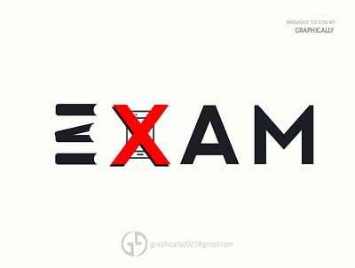 Exam word logo design illustration logo wordlogo