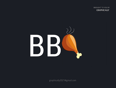 BBQ word logo design illustration logo