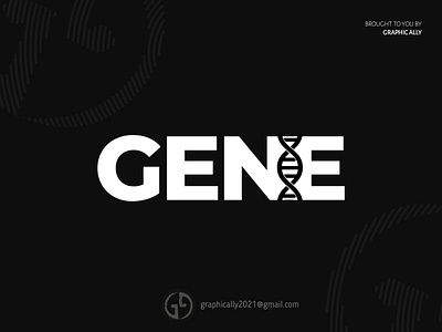 GENE word logo design illustration logo