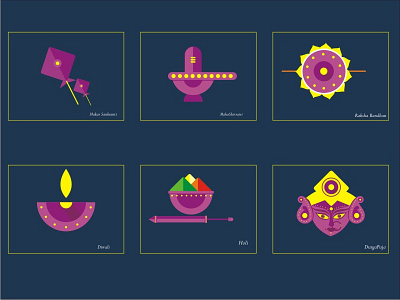 Icon set for Indian festival festivals indian