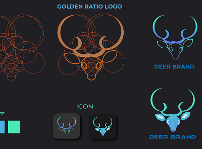 Golden Ratio Logo brand logo deer logo golden ratio logo icon