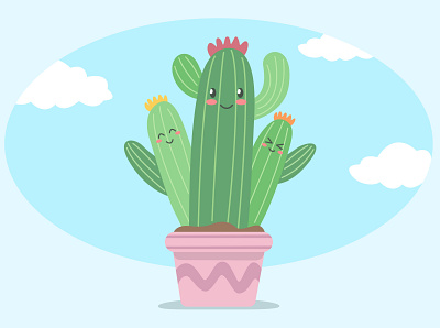Happy Cactus graphic design illustration vector