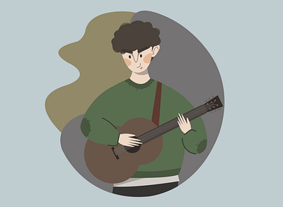 Guitar Boy graphic design illustration vector