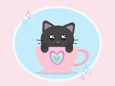 Cute Kitten graphic design illustration vector