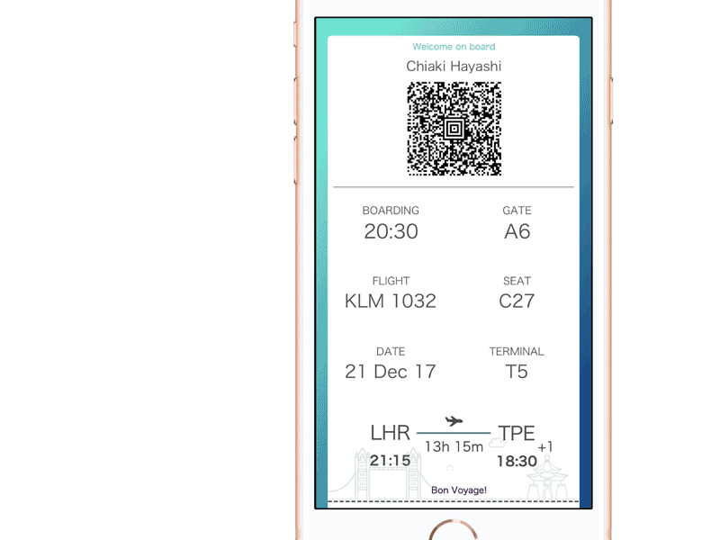 Boarding Pass boardingpass dailyui flight mobile ticket ui
