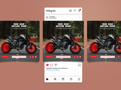 Ride Bike Nature Instragram Banner poster