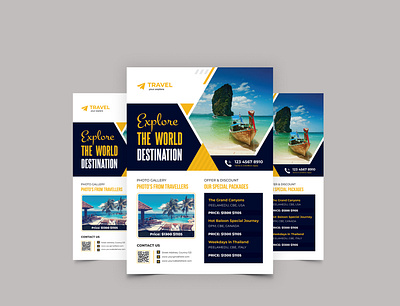 Travel And Tour Flyer Template Design banner brochure design business business card flyer graphic design holidays logo social media travel