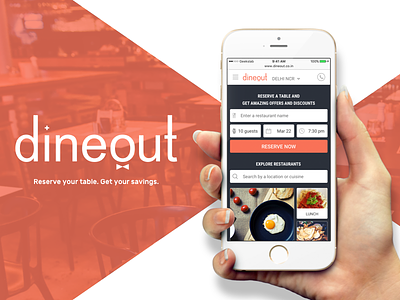 dineout - Reserve your table. Get your savings. #1 android booking debut dinning events hello dribble ios mobile msite reservations restaurants table