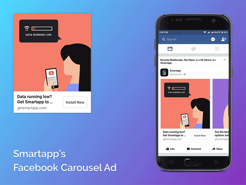 Smartapp Facebook Carousel Ad ads carousel facebook facebook ads flat marketing social media