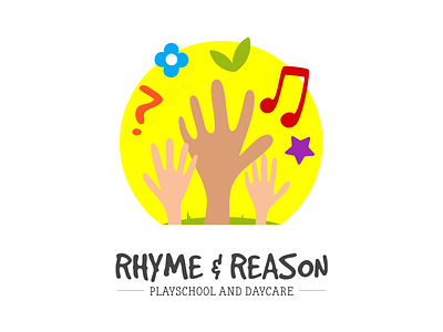 Rhyme & Reason - Branding branding children daycare hands kindergarten logo playschool reason rhyme sun