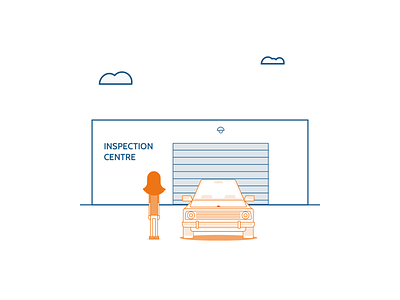 Car Inspection Centre car garage illustration inspection line drawing woman