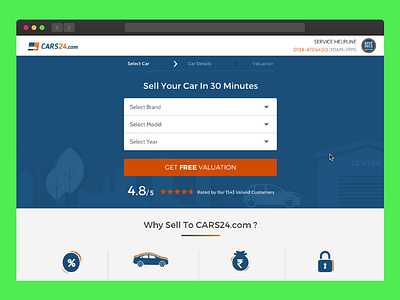 Cars24 - Sell Your Car in 30 Minutes appointment book cars cars24 clean details flat form illustration quote redesign sell time valuation website