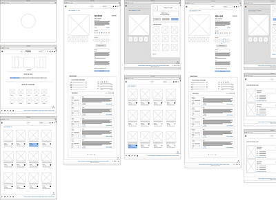 Wireframes and Mockups for an e-commerce site branding design ui ux