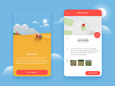 Farmer Banner android app farm field ios landowners mobile screen ui ux