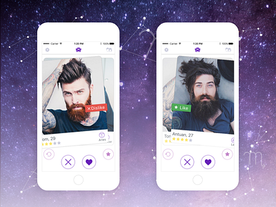 Scope’Em app application dating design horoscope ios love match mobile ui usability ux