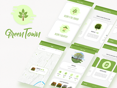 Green Town brand design eco greentech innovate mobile app nature startups ui ux
