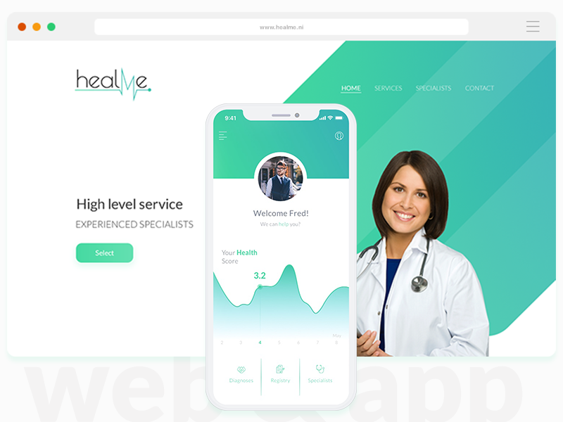 HealthMe ehealth doctor medical ux ui platform communication healthcare telemedicine
