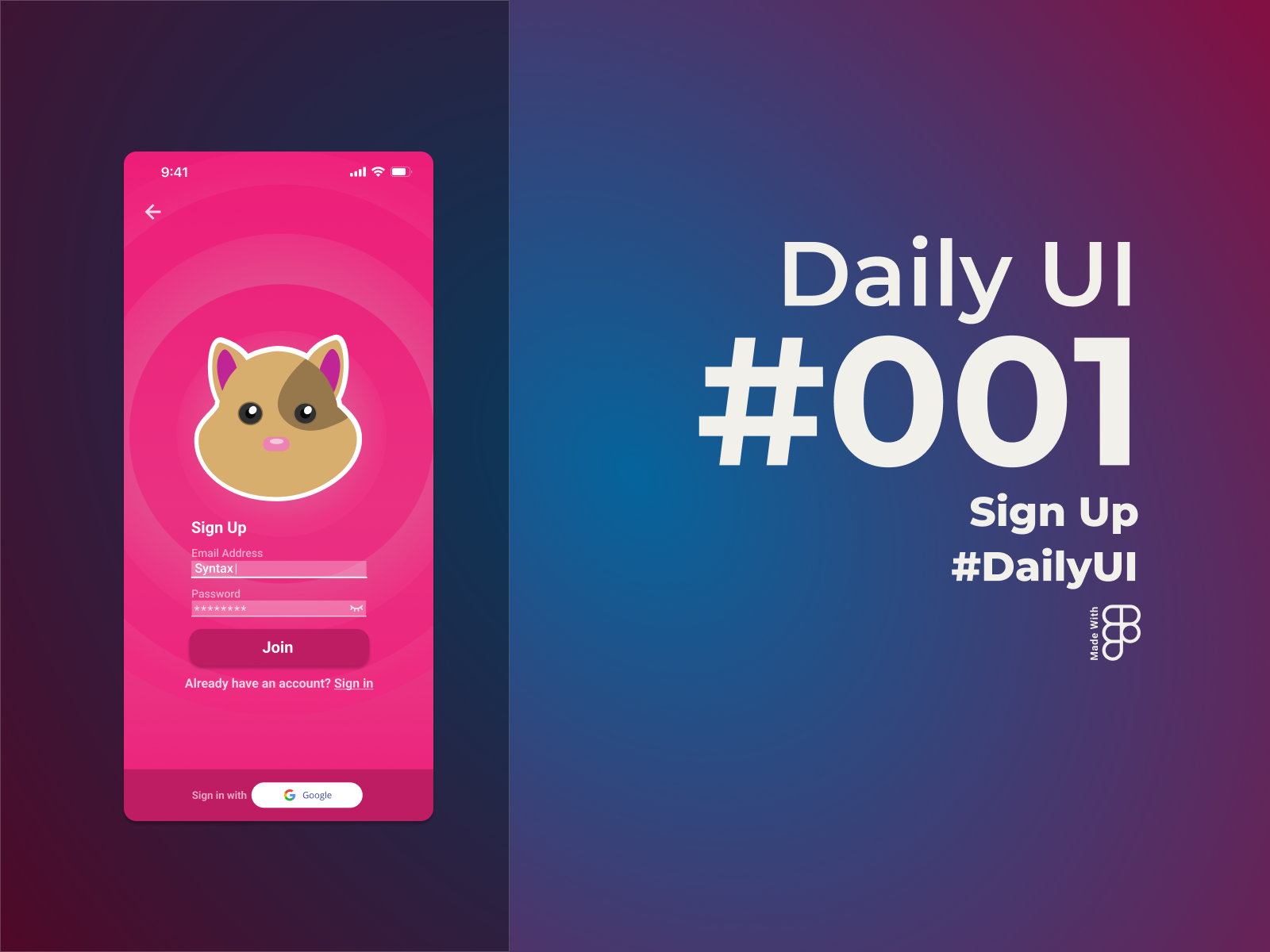 Daily UI #001 :: Signup