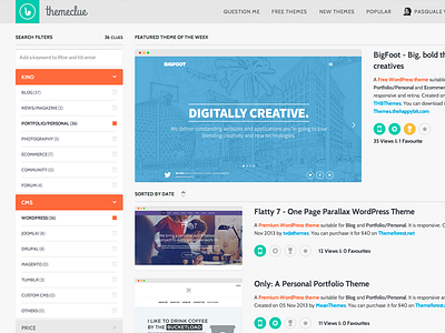 Themeclue authors designers developers drupal gallery joomla showcase themeforest themes wordpress