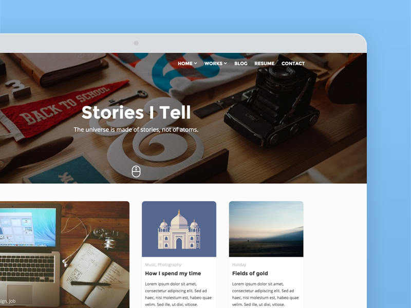 Beetle Go for WordPress, now Free. typography carousels mockups psd free freebie photography designer portfolio theme wordpress beetle