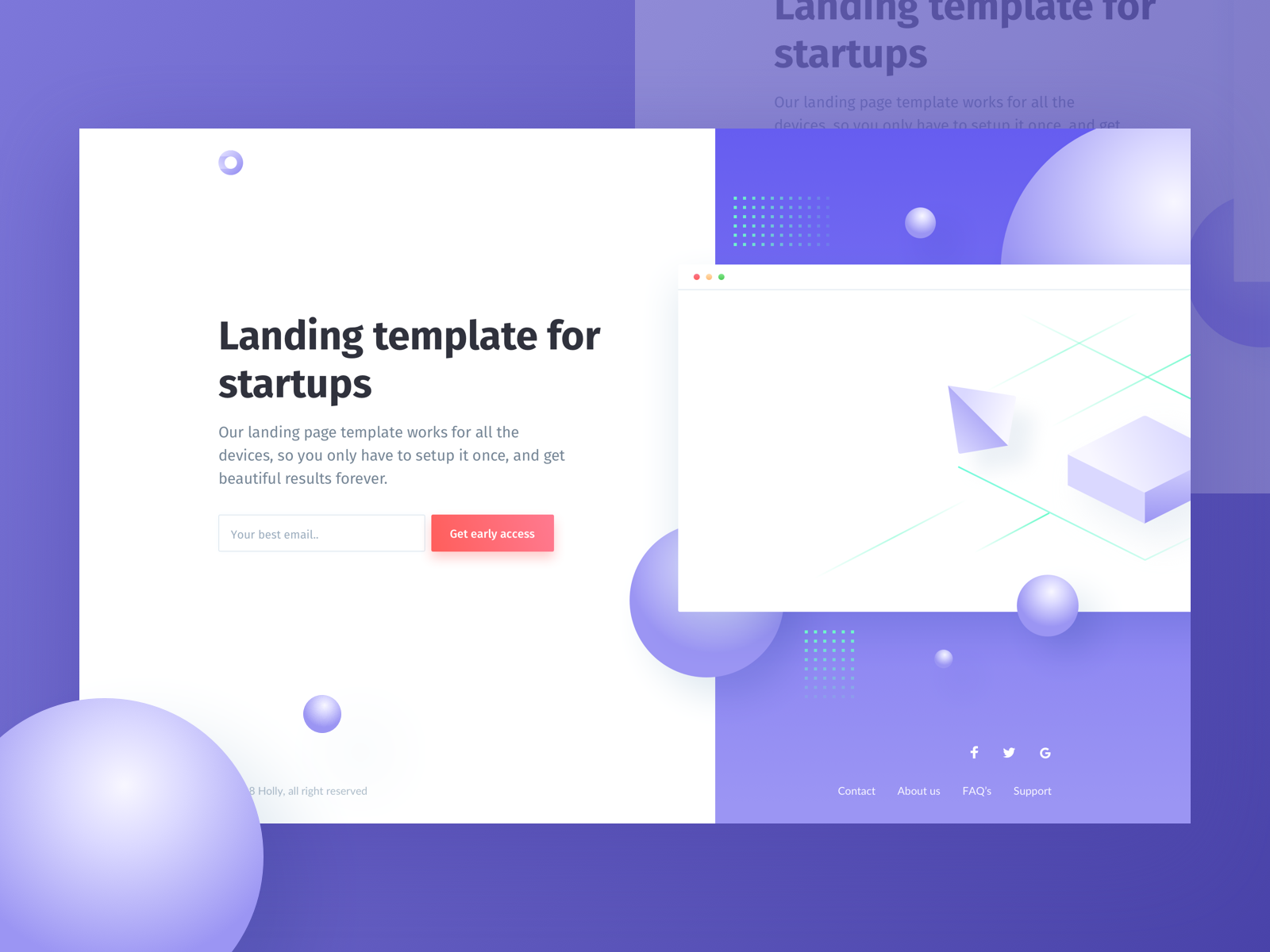 Holly - HTML/CSS Landing page by Pasquale Vitiello on Dribbble