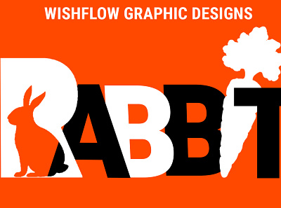 RABBIT Logo Design - WishFlow Graphic Designs app branding design graphic design icon illustration logo rabbit typography ui ux vector