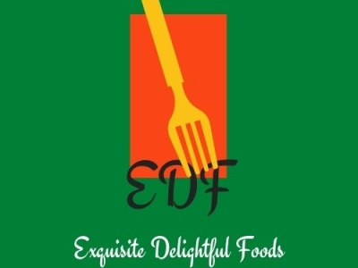 Logo Design (Example) - EDF (Exquisite Delightful Foods) branding design food fork graphic design illustration logo resturaunt script typography