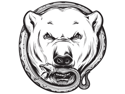 Angry bear (logo) angry art bear design logo power sketching snake sport team vector