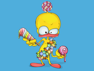 Sweet duckling art candy character design duck graphic ice cream sweet vector