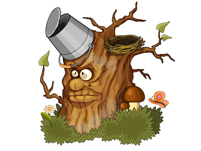 Wonder tree application art cartoon character design graphic online tree vector wonder