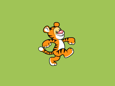 Tiger cub 2d art character cute design game small tiger cub