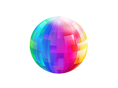 Rainbow logo 2d art design globe graphic logo rainbow vector web