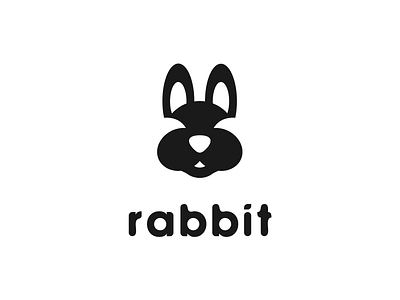 Rabbit Bunny / logo design bunny bw flat logo monogram rabbit
