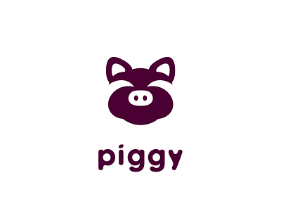 Pig / logo design animal cochon design flat logo pig piggy