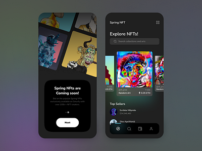 Spring NFT App adobe app design app design creative nft app figma app design figma design figma nft app design nft nft adobe app nft app nft application nft art app nft design nft mobile app nfts