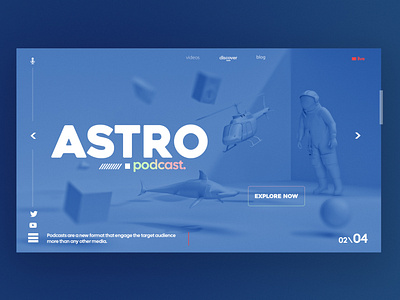 ASTRO | Podcast. 2022 UI Design 3d branding design graphic design loadingpage logo motion graphics podcast ui ux vector web youtube