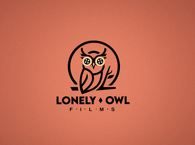 Owl- Logo design for film production company black branding film frame graphic design linelogo logo orange owl typography videoproduction