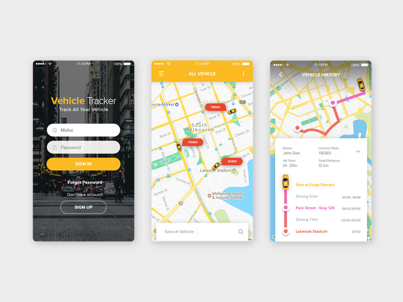 Vehicle Tracker App by Alvi Mohamad on Dribbble